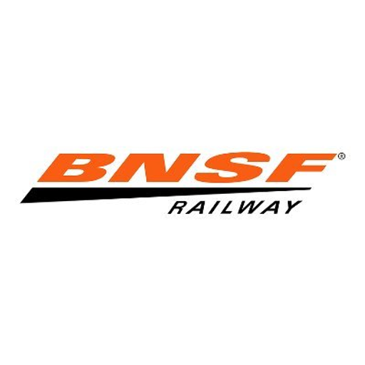 The BNSF Railway logo is prominently displayed against a black background featuring the railways stylized logo and text