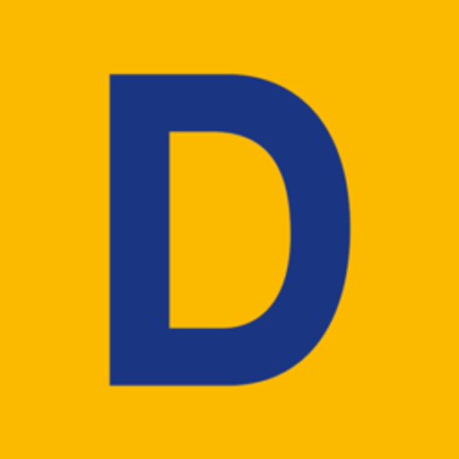 A Dachser logo featuring a stylized white truck against a dark blue background conveying logistics and transportation