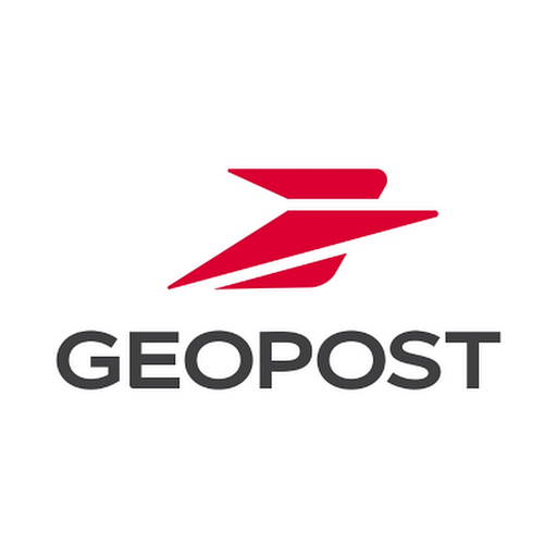 Geopost logo featuring a stylized blue square with a white interior representing a map or location icon