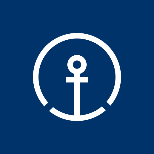 Kuehne Nagel international logo depicts a white anchor symbol representing stability and global logistics operations
