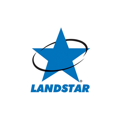 Landstar System logo features a prominent blue star symbolizing logistics and transportation services a key element of the