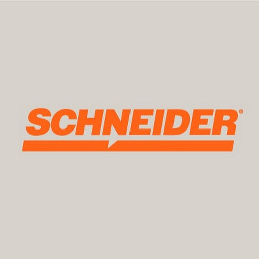 The Schneider logo features the brands stylized name in a dark font against a white background displaying a subtle gradient