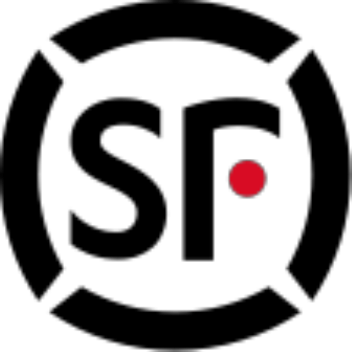 The SF Express logo features a stylized red airplane against a white background with a black outline